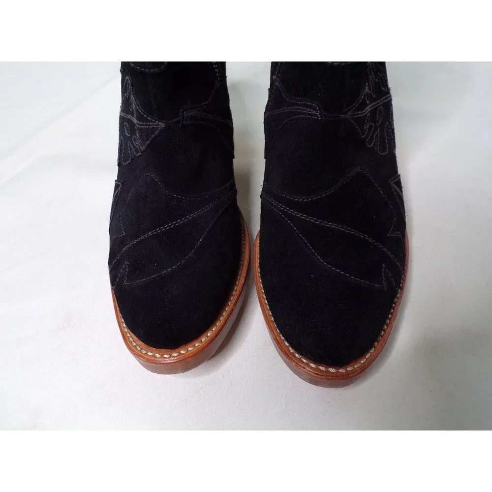 ๐ SYLVEN New York Black Suede Ankle Boots Booties 5.5 - Picture 5 of 11